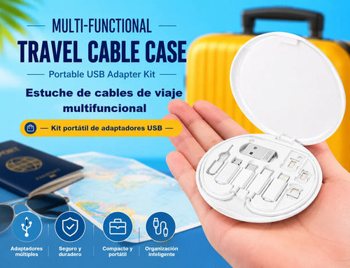 Kit De Cables Multifuncional 60w Tipo C Micro Usb Usb L Blanco