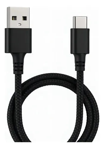 Cable Usb A Tipo C De 1 M Reforzado Para Carga Rápida Y Datos Negro
