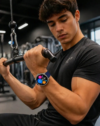 Smartwatch Diegmark Z13-ultra Sport De 1.46  Con Llamadas Bluetooth Y Monitoreo De Salud Para iPhone Y Android Plateado Deportivo Azul Marino