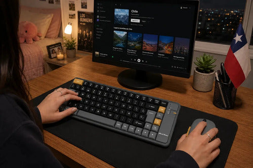 Kit Teclado Y Mouse Inalámbricos Diegmark Gamer Recargables Para Pc, Tablet Y Smart Tv Gris Oscuro Gris