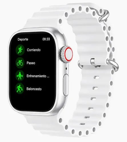 Smartwatch Diegmark W9-ultra Con Pantalla Hd Amoled Para Android E Ios, Color Blanco Plateado Deportivo