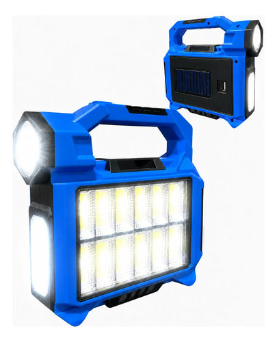 Linterna Led Solar Recargable 30w Con Luz Frontal Y Lateral