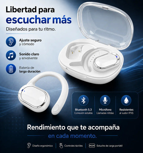 Audífonos Deportivos Bluetooth 5.3 Tws G16 Control Táctil Blanco