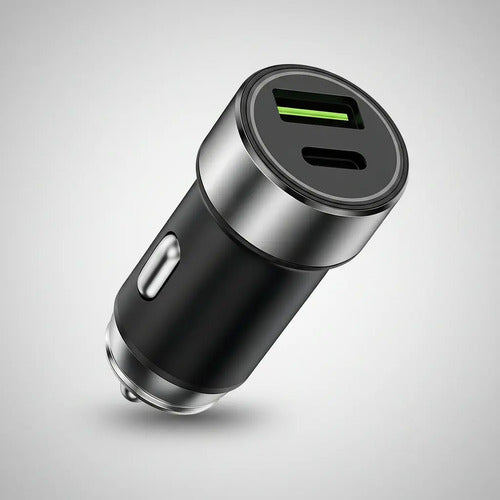 Cargador De Auto Rápido De 33w Con Usb-c Y Usb-a Para iPhone, Samsung Y Xiaomi Negro