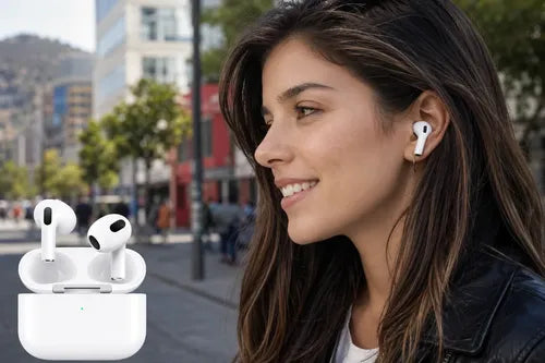 Audífonos Inalámbricos Bluetooth Semi In Ear Estuche Carga Blanco
