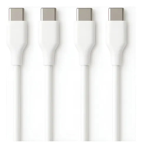 Cable Usb-c Treqa De Carga Rápida Y Sincronización De Datos, Pack De 2, Para iPhone 15, iPad, Samsung Y Xiaomi Blanco