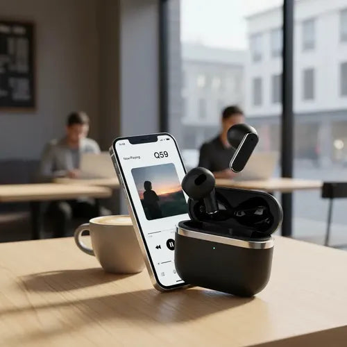Audífonos Inalámbricos Diegmark Q-59 In-ear Con Bluetooth 5.49 Y Reducción De Ruido Negro