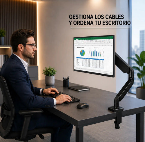 Soporte Monitor Articulado 17 A 32 Pulgadas Vesa Ajustable Negro