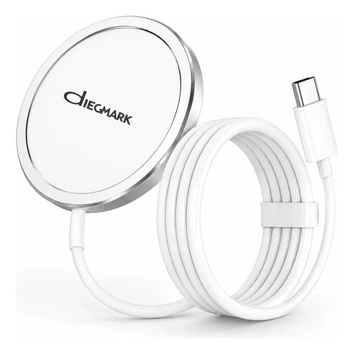Cargador Magnético 15w + Adaptador Pd20w Para iPhone Samsung Blanco