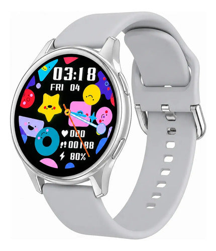 Smartwatch Diegmark Active.2 Sport Con Llamadas Bluetooth Para Android Y Ios Plateado Hebilla Gris