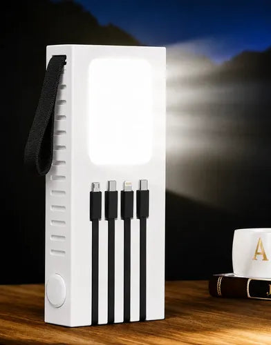 Powerbank Solar Portátil 30000mah Doble Usb Luz Led Blanco