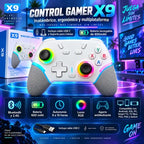 Control Joystick Gamer X9 Inalámbrico Rgb Multiplataforma