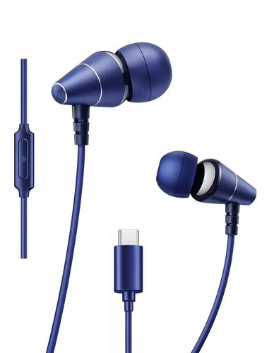 Audífonos In-ear Hi-fi Con Usb-c Y Micrófono Para Android Azul
