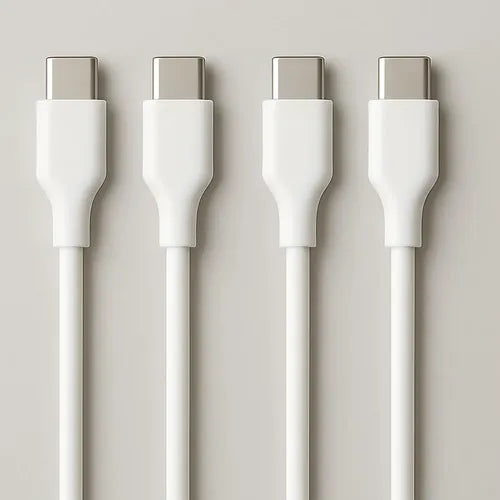 Cable Usb-c Treqa De Carga Rápida Y Sincronización De Datos, Pack De 2, Para iPhone 15, iPad, Samsung Y Xiaomi Blanco