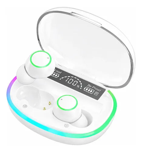Audífonos In Ear Inalámbricos Bluetooth 5.3 Estuche Led Rgb Blanco