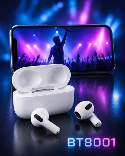 Audífonos Inalámbricos Bluetooth Semi In Ear Estuche Carga Blanco