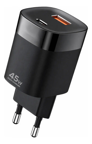 Cargador Magnético 15w + Adaptador Pd45w Para iPhone Samsung Blanco