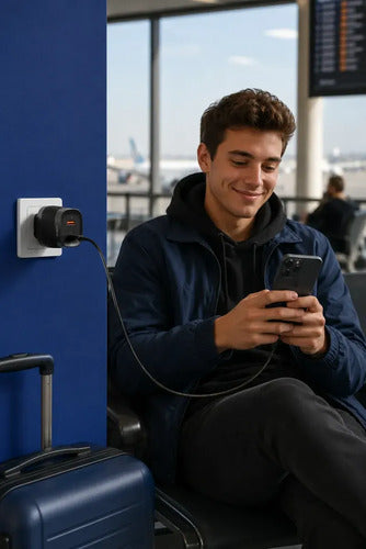 Cargador Rápido Irm De Pared Con 2 Puertos Usb (c Y A) Para iPhone Y Samsung Negro