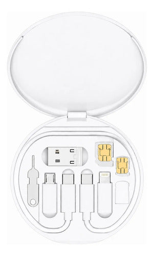 Kit De Cables Multifuncional 60w Tipo C Micro Usb Usb L Blanco
