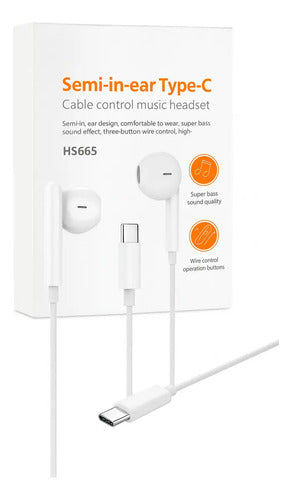 Audífonos In-ear Vidvie Hs665 Usb Tipo C Micrófono Super Bass Sonido Envolvente Blanco