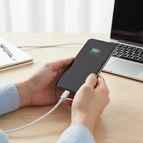 Cable Carga Rápida Usb-c A Usb-l Compatible Con iPhone 2mts Blanco
