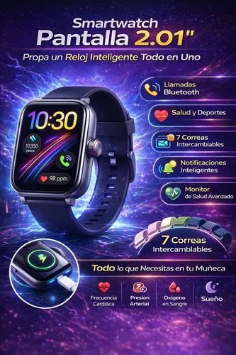 Smartwatch 7 Correas Sl-w701 2.01 49 Mm Plateado Hebilla Multicolores