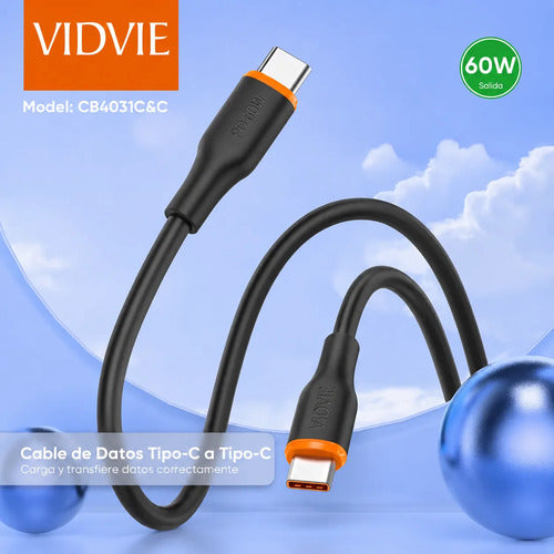 Cable Usb-c 1m 60w Carga Rápida Para Samsung Xiaomi Android