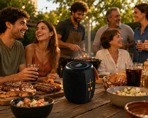 Parlante Portátil Rsm Hm-805 Bluetooth Con Radio Y Luces Led Negro