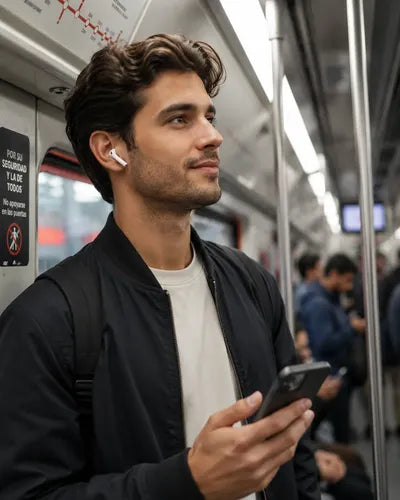 Audífonos Earbuds Para iPhone Y Androide Estuche De Carga Blanco