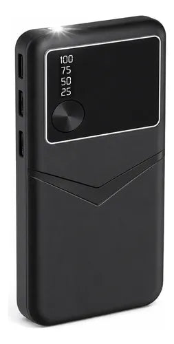 Powerbank 10000mah 3 Cables Integrados 3 Usb Y Linterna Negro