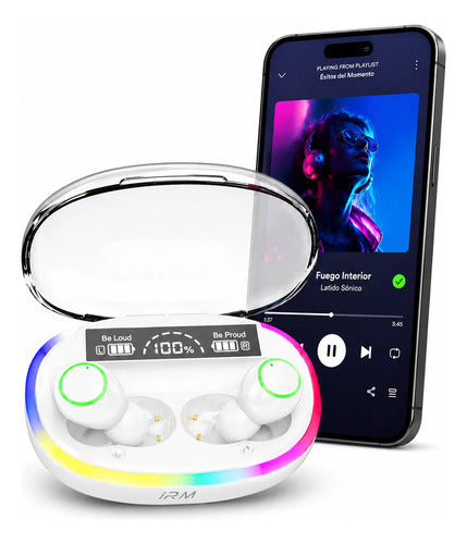 Audífonos In Ear Inalámbricos Bluetooth 5.3 Estuche Led Rgb Blanco