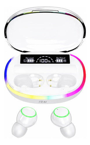 Audífonos In Ear Inalámbricos Bluetooth 5.3 Estuche Led Rgb Blanco