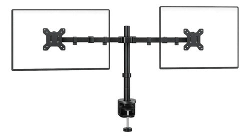 Soporte Doble Articulado Para 2 Monitores Vesa 14 A 32 PuLG Negro