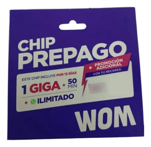 Chip Wom Prepago Pack 50 Unidades Sim Prepago 3 En 1