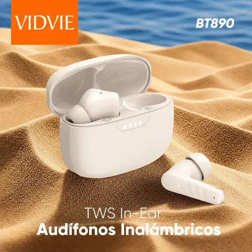 Audífonos Inalámbricos Bluetooth 5.4 Vidvie Bt890 Tws In Ear Con Micrófono Hd Control Táctil Carga Rápida Usb Tipo C... Blanco