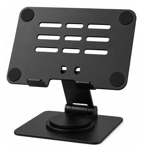 Soporte Giratorio Para Tablet Y Smartphone 360° En Aluminio | Base Ajustable Y Ergonómica Plateado
