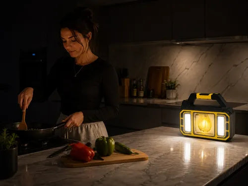 Linterna Solar Multifunción Portátil Luz Led Recargable Usb Blanca/ Amarilla Amarillo/negro