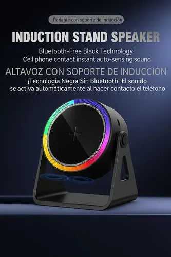 Parlante Bluetooth Diegmark Zj08 Con Inducción Para Teléfono Y Tablet, 5w Negro