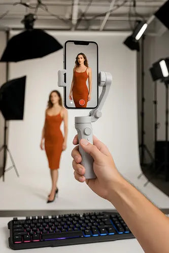Estabilizador Gimbal Plegable Diegmark F5d Para Celular Con Control De Zoom Y Trípode Negro