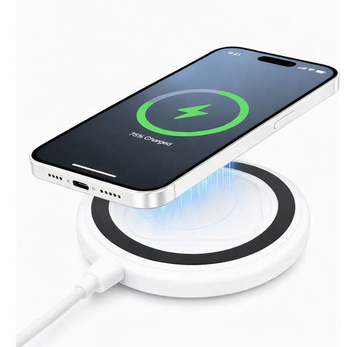 Cargador Magnético Inalámbrico 15w Compatible Con iPhone Blanco