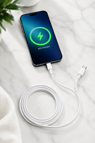 Cable Carga Rápida Usb-c A Usb-l Compatible Con iPhone 2mts Blanco