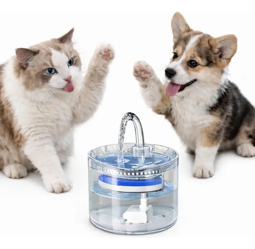 Fuente De Agua Dispensador Automática Para Perros Y Gatos Bebedero Agua Transparente