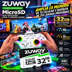 Tarjeta De Memoria Microsd Zuway 32gb Clase 10 U3 A1 Alta Velocidad 100mb/s Premium Compatible Con Nintendo Swicht 1, Video 8k, Celulares, Tablets, Cámaras De Seguridad Y Deportivas, Uso Profesional