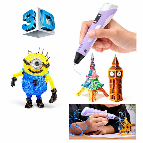 Lápiz 3d Diegmark A Batería Violeta Con Pantalla Y Temperatura Regulable Para Filamentos Pla/abs