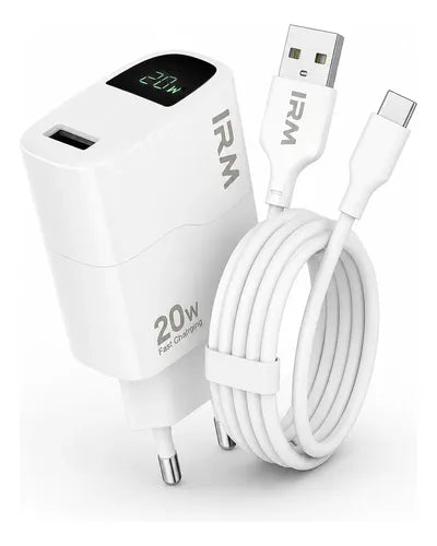 Kit Cargador Rápido 20w Usb C Para Android + Bolso Organizad Blanco/beige