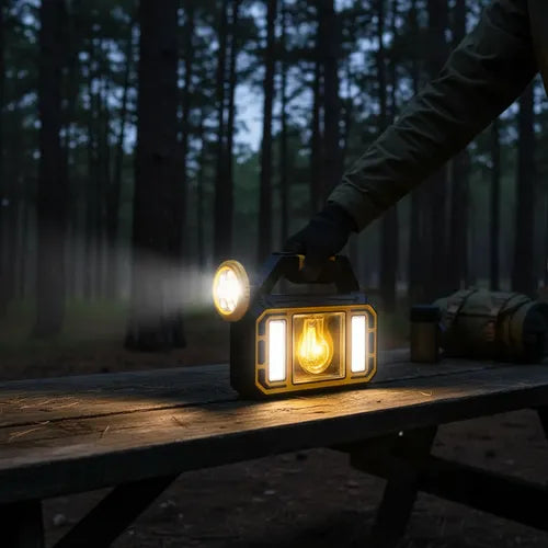Linterna Solar Multifunción Portátil Luz Led Recargable Usb Blanca/ Amarilla Amarillo/negro