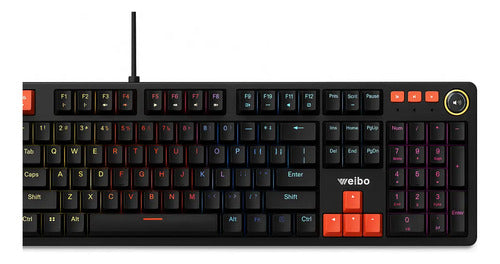 Teclado Mecánico Gamer Diegmark Wb555 Con Rgb Y Eje Rojo Usb-c Para Pc Y Mac Negro Español Latinoamericano