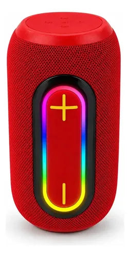 Parlante Inalámbrico Recargable Bs-27 Luz Rgb Sonido Potente Rojo