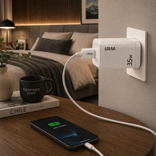 Cargador Usb-c/usb-l 35w 2 Puertos Compatible Con iPhone Blanco