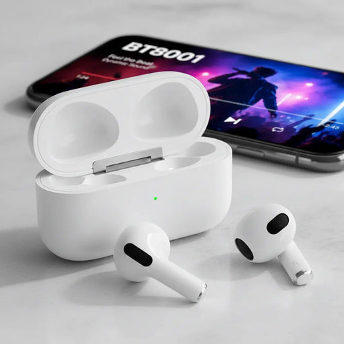 Audífonos Inalámbricos Bluetooth Semi In Ear Estuche Carga Blanco